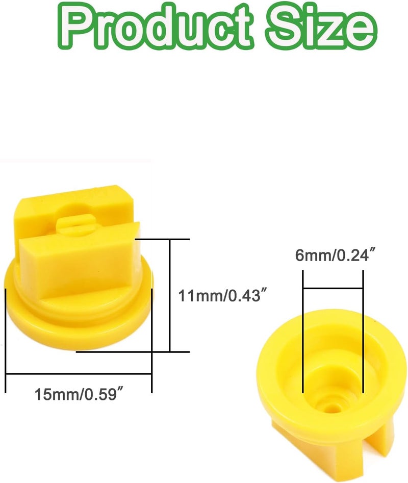 Tayffency 10 PCS Flat Fan Spray Tip 110 Degree Plastic Nozzle for Agricultural, Cleaning, Cooling (Yellow) - Image 2